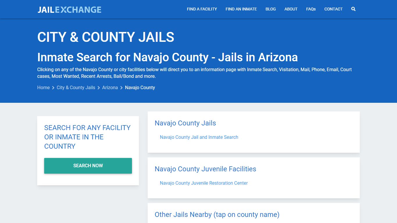 Inmate Search for Navajo County | Jails in Arizona - Jail Exchange